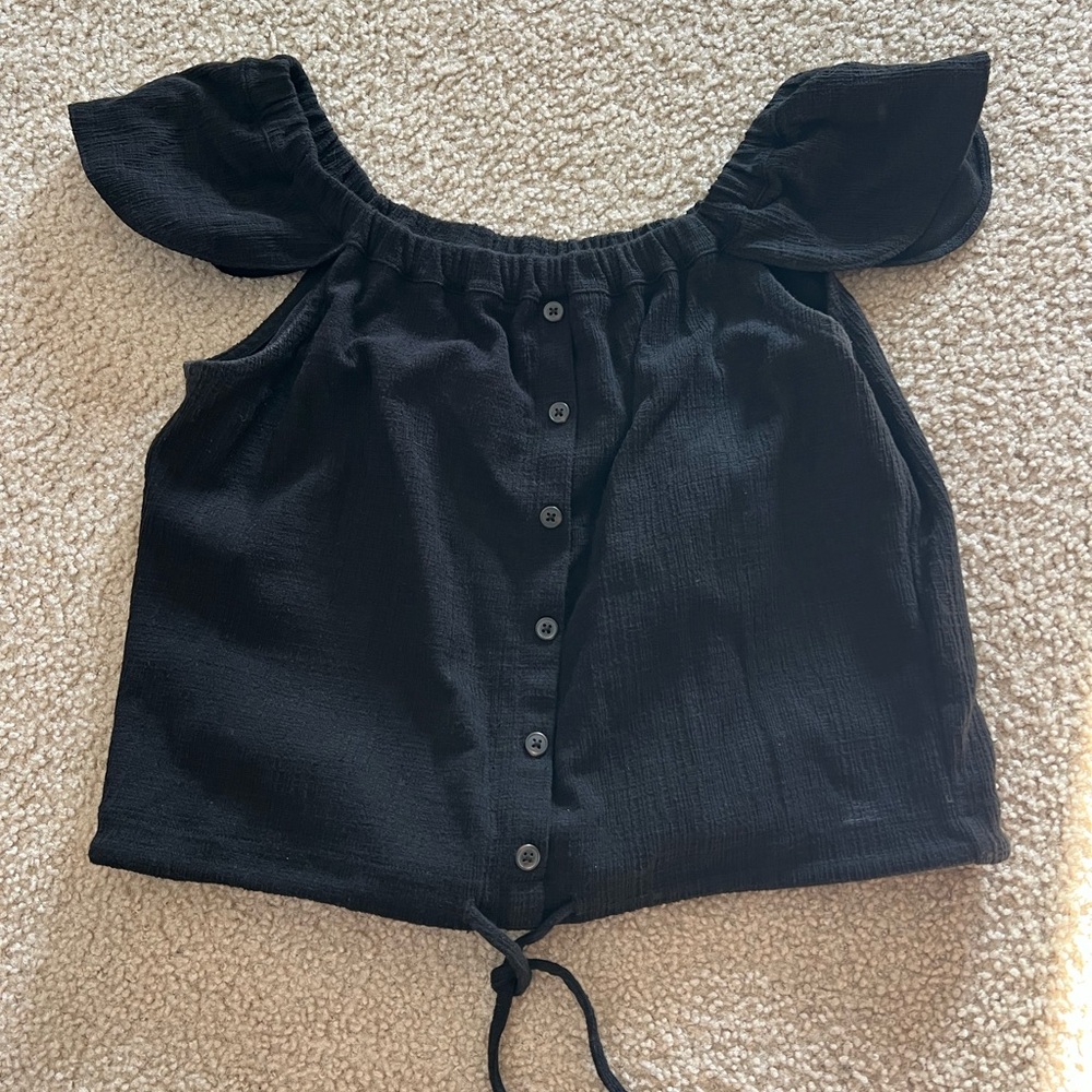 Madewell Black Button-Front Tank Top